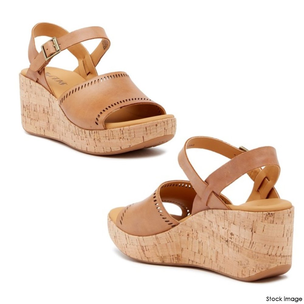 🆕 KORKS  Tone Platform Wedge Sandals NWT